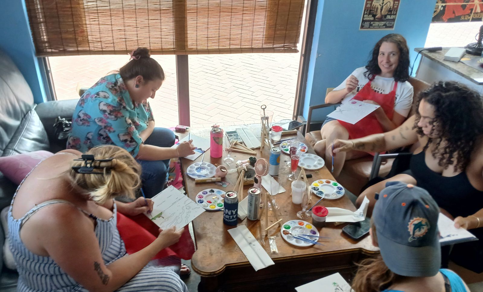Guests painting together